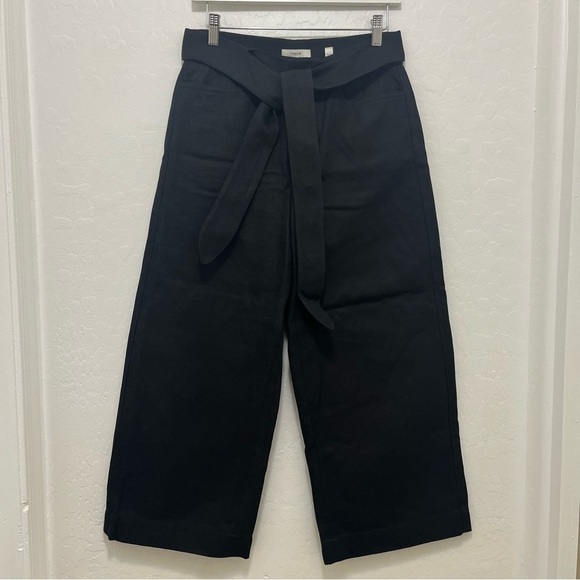 Vince Women’s Linen Blend Wide Leg Cropped Pants Size 4 - Picture 1 of 7